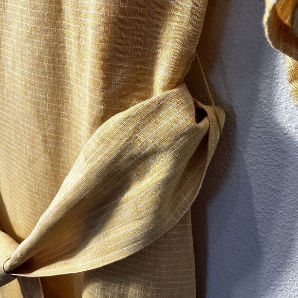 Cremieux Womens Yellow Gold Linen Blend Short Sleeve Summer Dress Size 2 - Picture 7 of 13